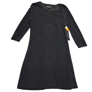 Trixxi Clothing Company Size S Black Sparkle Dress Long Sleeve Party Cocktail‎